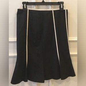 The Limited Stretch Skirt Size 2 Black with Ivory Vertical Stripes